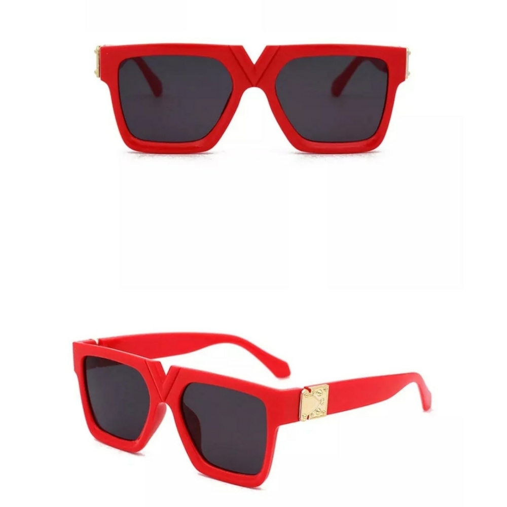 Red Sunglasses with Gold Sides NEW